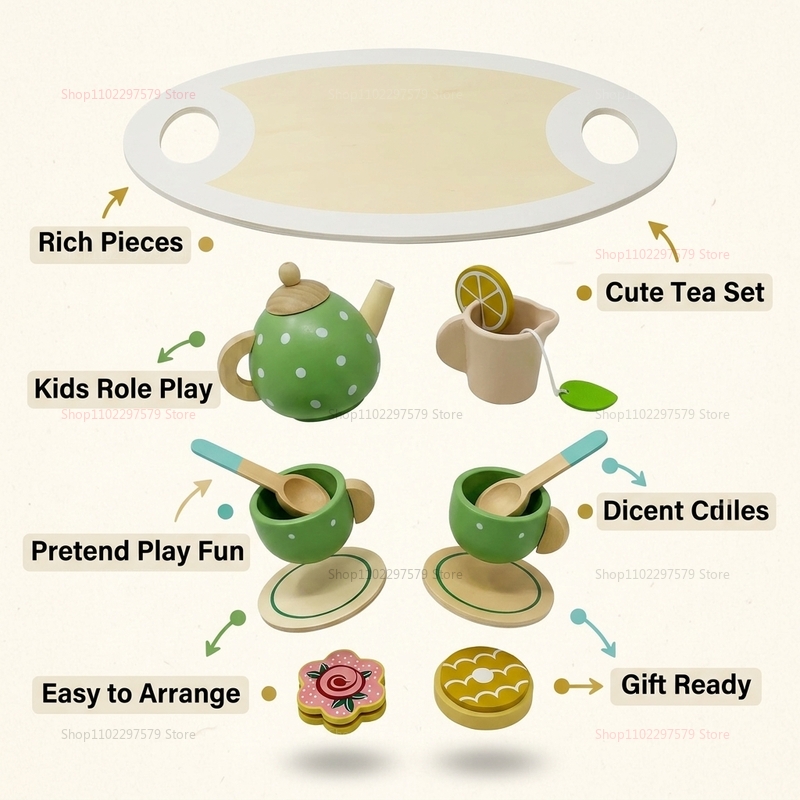Kids Wooden Afternoon Tea Set  – Home Improvement Boys Bewertung und Preis