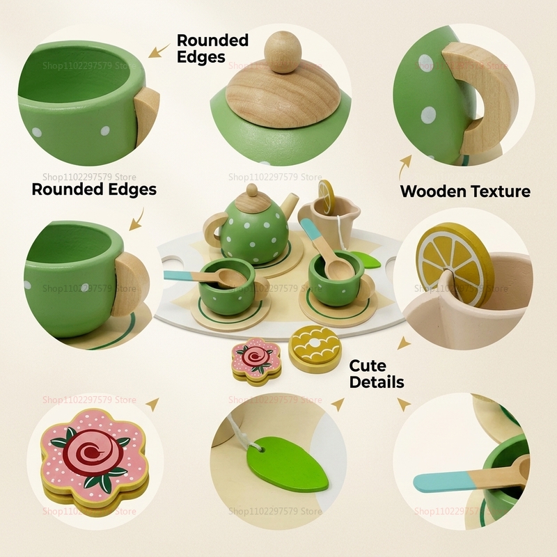 Kids Wooden Afternoon Tea Set  – Home Improvement Boys Bewertung und Preis